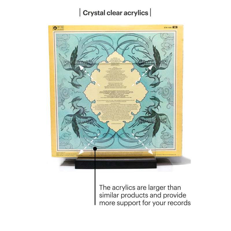 MÃ–NKE Premium Vinyl Record Holder - a Mid-Century Style Record Holder for Albums, 50-60 LP Capacity - with a Now-Playing Record Display Groove (Black) - Image 5